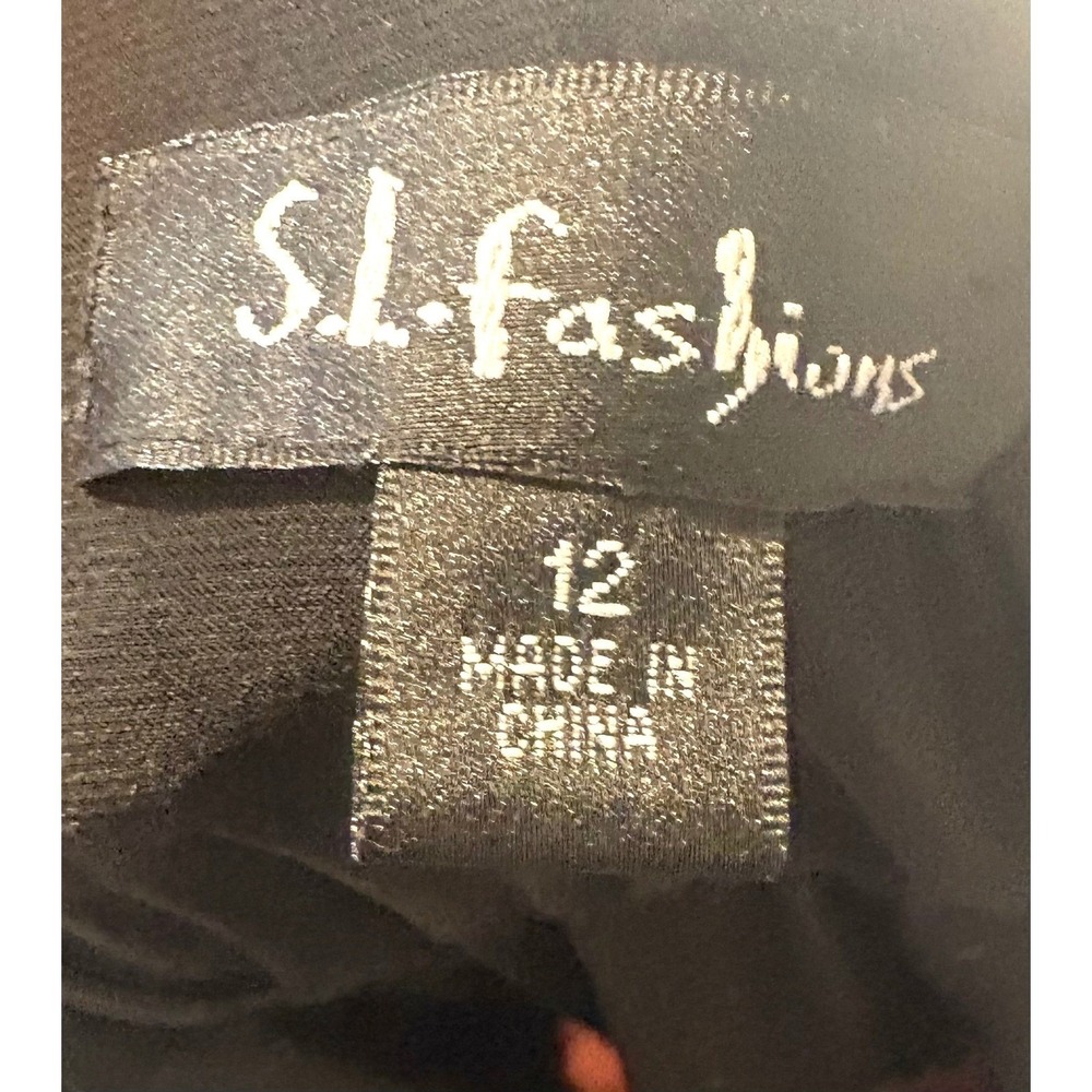 S.L. Fashions Women Black Mauve Lace Hem Ruched V-Neck Cocktail Dress New - Picture 9 of 10